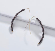 Load image into Gallery viewer, Crystal Hook Earrings - Black