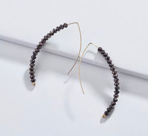 Crystal Hook Earrings - Black