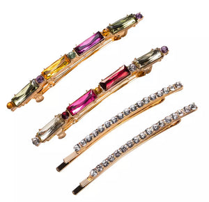 Set of Four Jewelled Hair clips