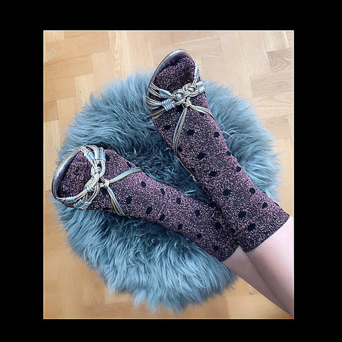 Glitter Spot Socks - Purple