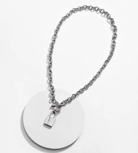 Locked Love Necklace - Silver