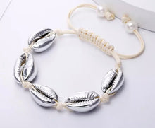 Load image into Gallery viewer, Cowrie Shell Bracelets Gold/Silver/Natural