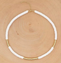 Load image into Gallery viewer, Disc Necklace - White/Gold, Black/Gold &amp; Turquoise/Gold