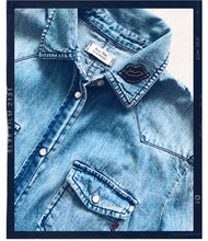 Load image into Gallery viewer, Rose Mae Reworked - DARK ANGEL Denim Shacket