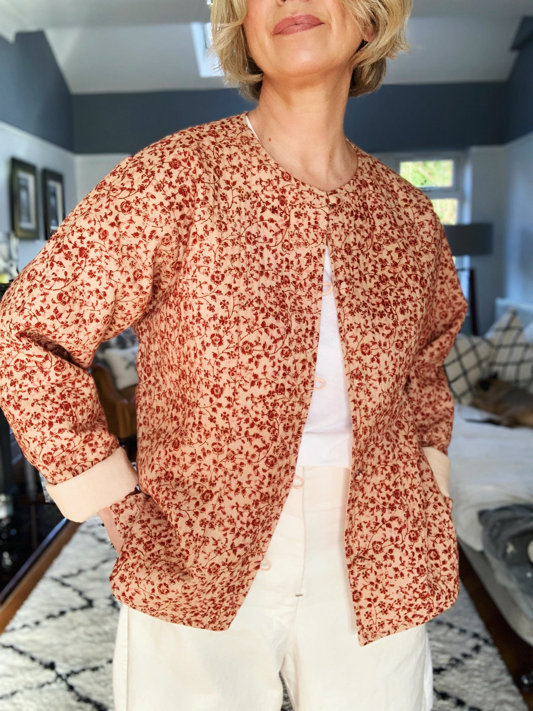 Preloved & Vintage - Boho Vintage Quilted Jacket in Terracotta