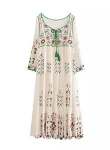The Boho Embroidered Maxi Dress