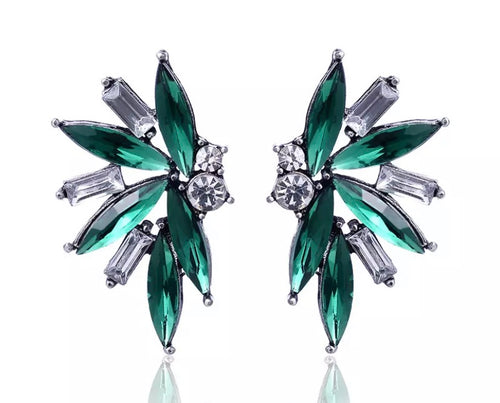Crystal Earrings - Green