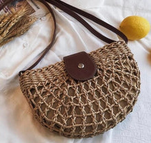 Load image into Gallery viewer, Rattan Half Moon Bag (Was £14.50 Now £9.00)