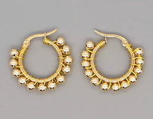 Load image into Gallery viewer, Gold Bead Hoops