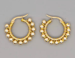 Gold Bead Hoops