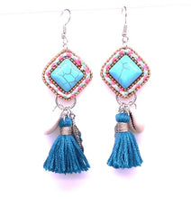 Load image into Gallery viewer, Boho Turquoise Stone Earrings(Was £12.50 Now £7)