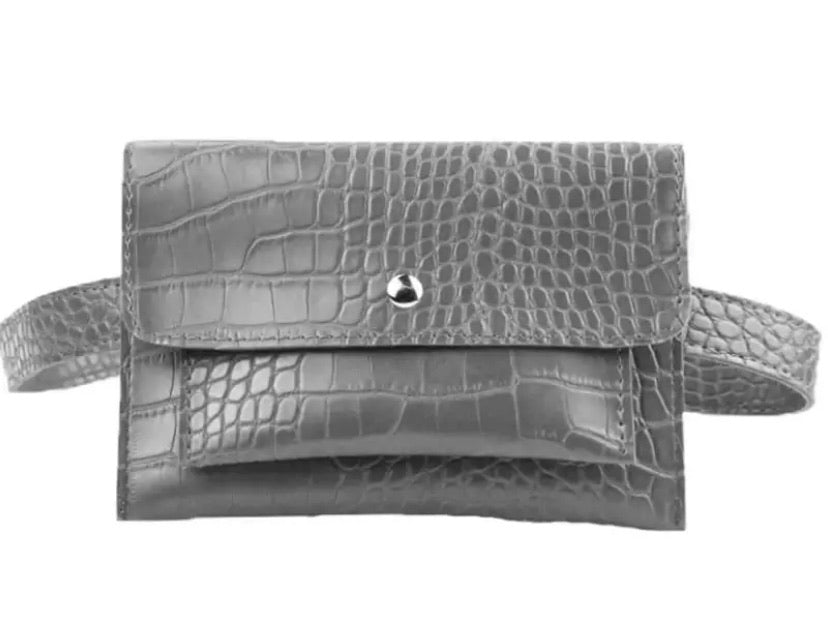 Belt Bag - Grey Mock Croc