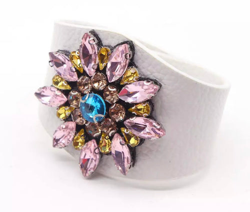 Jewelled Cuff - White