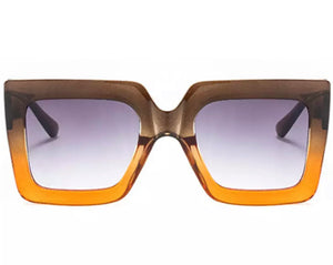 Oversized Retro Sunglasses - Brown/Orange