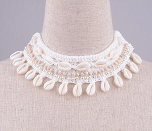 Shell Crochet Necklace - Off White