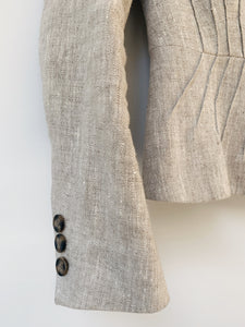Preloved & Vintage - Linen Oatmeal Fitted jacket