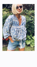 Load image into Gallery viewer, Boho Blouse/Tunic - Blue Mix