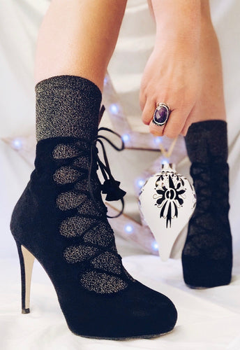 Glitter Socks - Gold/Black