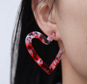 Perspex Heart Earrings - Grey (Was £6.95 Now £4.50)