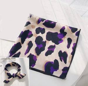 Head/Neck Scarf - Cream/Purple