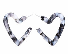 Load image into Gallery viewer, Perspex Heart Earrings - Grey (Was £6.95 Now £4.50)