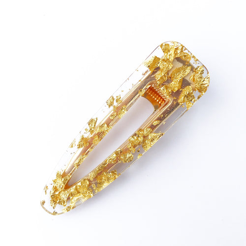 Perspex Gold Fleck Hair Clip